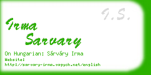 irma sarvary business card